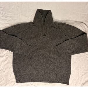 J. Crew VTG Merino Pullover Wool Blend 1/4 Zipper Dark Gray Sweater